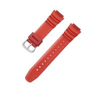 18mm Watch Strap Compatible With Casio AQ-S810W/S800W SGW-300H/400H AE-1000W/1200 W-S200H W-735H Men Women Colorful PU Wrist Band Bracelet(Red)
