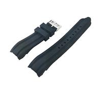 18mm Waterproof Black Silicone Rubber Curved End Dive Watch Band Strap