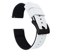 18mm White/Black - BARTON Elite Silicone Watch Bands - Black Buckle Quick Release