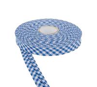 18mm Wide Cotton Gingham Bias Binding Tape 5m & 25m Available - White, Double Folded, Edging for Sewing, Bunting, Craft, Upholstery, Piping & Garments (Royal Blue, 5m) -Craft Queen LTD