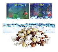 18OZ Aquarium Filter Mixed Ceramic Balls Media, Fish Tank Water Filtration Pond Filter Ceramic Rings Volcanic Rock for Water Quality Improve, PH Adjust