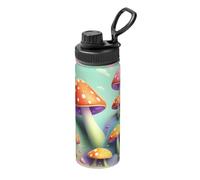 18oz Dreamy Little Mushroom Printed Water Bottle, Keeps Drinks hot or Cold, Suitable for Running, Mountaineering, Cycling, and Outdoor Hiking.