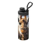 18oz New York Giraffe Street Printed Water Bottle, Keeps Drinks hot or Cold, Suitable for Running, Mountaineering, Cycling, and Outdoor Hiking.