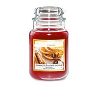 18Oz Scented Glass Jar Candle Orange Cinnamon & Clove 104H Burn Time With 8 Pcs Wax Melts