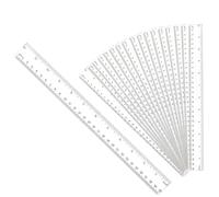 18Pack 12 Inch Clear Plastic Ruler, Shatter Resistant Metric Transparent Straight Measuring Ruler School Classroom, Home, or Office