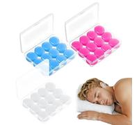 18Pairs Wax Ear Plugs for Sleeping,Reusable Moldable Ear Plugs, Noise Cancelling Ear Plug with Case, Soft Silicone Earplugs for Swimming Studying 32dB NRR (Size: Diameter 1.5cm, Height 0.8cm)