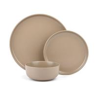 18Pc Beige Solid Colour Coupe Dinner Set