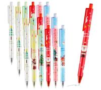 18PC Christmas Black Gel Ink Rollerball Retractable Ballpoint Pens for Kids Adults School Rewards Students Office Supplies Xmas Gel Ink Pens Stationary Set Novelty Pens Party Gift Bag Stocking Fillers