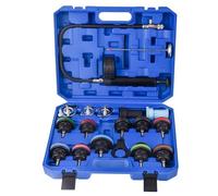 18pc Cooling System Radiator Coolant Pressure Tester Kit with Hand Pressure Pump, Engine Coolant Pressure Test Kit Water Leak Detector Tester Tool for Cars Trucks