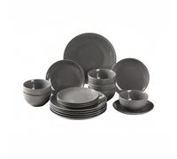 18PC Grey Glazed Ceramic Stoneware Dinner Set. simpa Grey One Size