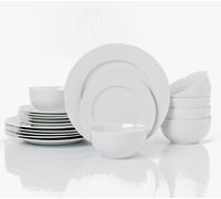 18pc White Rim Dinner Set