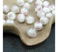 18Pcs 12MM Glow in The Dark Glass Lampwork Beads Round Luminous Flowing Roses Flower Charm Loose Beads for Jewelry Making DIY-I
