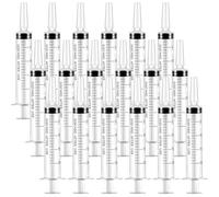 18Pcs 20ml Syringe, Liquid Measuring Syringe with Caps Feeding Syringes Sterile Packaged No Needle Plastic Syringes for Laboratory, Industry, Pet Feeding, Oil or Glue Applicator