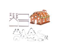 18Pcs 3D Gingerbread House Stainless Steel Christmas Scenario Cookie Cutters Set Biscuit Mold Fondant Cutter Baking Tool