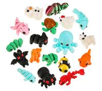 18Pcs 3d Printed Animals, 3D Printed Fidget Toy, Colorful Movable Joint 3D Printed Animal, 3d printed toys for Home and Office Decoration Photographic Prop- Animal Shapes (Random Style and Color)