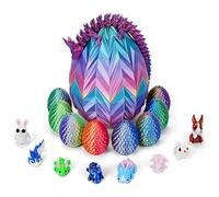 18Pcs 3D Printed Dragon with Egg, Mini 3D Printed Animals, Mini Prefilled Easter Eggs with Toys Easter Basket Essential (A1)