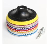 18pcs 4 Inch Diamond Polishing Pads with 5/8’’-11 Backer Pad,Wet/Dry Granite Stone Polish Pad Kit for Drill, Grinder, Polisher, 50-6000 Grit Polishing Pad for Concrete Marble Rock Countertop Quartz