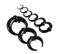 18PCS Acrylic Septum Stretching Kit Black Septum Pincher Tapers C Shape Septum Piercing Kit Stretching Expander Rings for Nose Ear Gauges Size 14G 12G 10G 8G 6G 4G 2G 0G 00G
