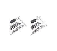 18Pcs Adjustable T-Handle Ratchet Tap Holder Wrench Tool Set with M3-M6 Screw Thread Metric Plug Tap