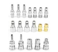 18Pcs Air Compressor Fittings, 1/4" BSP Air Line Hose Euro Connectors Fitting Male Female Thread Quick Release Male Female Connector Fittings Set, Air Compressor Fittings
