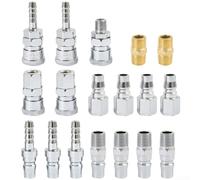 18Pcs Air Line Quick Couplings Set, Air Line Hose Fittings Couplings Connector, Male Female Quick Coupling Release Set, For Compressors