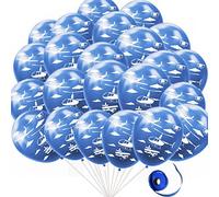 18pcs Airplane Theme Latex Balloons Airplane Cloud Balloons Airplane Party Decorations for Time Flies Plane Aviator Aircraft Adventure Themed Birthday Party Baby Shower Supplies