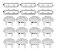 18pcs Bath Sink Overflow Ring Silver Plastic Bathroom Drain Covers