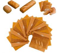 18Pcs Bread Shape Gift Wrapping Paper,Nteresting Packaging Pattern Kraft Paper,Wrapping Paper That Looks Like Brea,Rustic Bread,Baguettes,And Toast Designs,Oil-Resistant Tear-Resistant