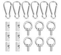 18PCS Caravan Accessories Set, 6PCS Awning Rail Stoppers Includes 6 Eye Nuts & 6 Carabiners | Caravan Accessories Protector Hooks Clips | Drive Away Awning Campervan Cover