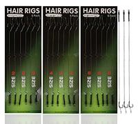 18pcs Carp Fishing Hair Rigs Braided Thread Line with Barbed Hooks Swivels Anti-Tangle Sleeves Boilies Rigs Carp Fishing Terminal Tackle
