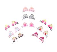 18pcs Cat Ear Shape Glitter Hair Clips for Fabric | Handmade Non Slip Style, Hair Accessories, Sequin Detail, Fashion Look, for Fine Fringe and Bangs
