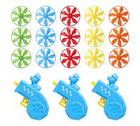 18pcs Cat Fetch Toy with Colorful Flying Discs Set, Helicopter Cat Toy Gun Launcher Interactive Toys for Cats Flying Propellers for Kitten Indoor & Outdoor Training Chasing Hunting Playing Tracking
