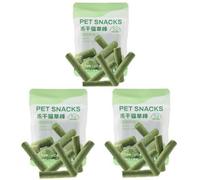 18PCS Cat Grass Teething Stick, Cat Grass Treats, Hairball Removal Treats, Teething Snack, Freeze Dried Chicken, Accumulated Hair Relief, Oral Teeth Cleaning for Indoor Kittens Adults, (3 Bag*6PCS)