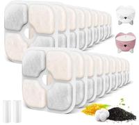 18pcs Cat Water Fountain Filter Replacement for Catit PIXI, Activated Carbon Filters for Pet Fountain Replacement Filter with Triple Filtration System, Filtre Fontaine Chat, 2 Hoses