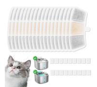 18pcs Cat Water Fountain Filters for Hard Water, with Filter Cottons Reduces Limescale & Bad Smell Compatible with Oneisall PW04 3.5L Wireless Pet Fountain Long Lasting Filter Cartridges