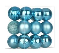 18PCS Christmas Balls Ornaments for Xmas Tree - Small Shatterproof Christmas Tree Decorations Perfect Hanging Ball Baby Blue 1.6" x 18 Pack