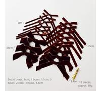 18pcs Christmas Decorations Velvet Mini Bow Ribbon Handmade DIY Small Pendant Ornaments for Tree and Holiday Displays (Dark Brown)