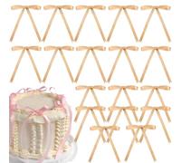 18Pcs Coffee Bowknot Cake Toppers for Cake Decorations,Brown Bow Bowknot Ribbons Cake Decoration Picks Baby Shower Cake Topper Decorations for Birthday Bridal Wedding Party Cake Decor