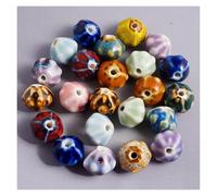 18Pcs Colorful Circular Heart-Shaped Flower Ceramic Loose Spacer Beads for DIY Jewelry Making Earrings Accessories Decoration for DIY Earring Bracelet Jewelry Making(Color 5)