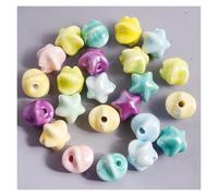 18Pcs Colorful Circular Heart-Shaped Flower Ceramic Loose Spacer Beads for DIY Jewelry Making Earrings Accessories Decoration for DIY Earring Bracelet Jewelry Making(Color 6)