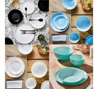 Dinner Service Hardened Glass Tableware Set Diwali Light Turquoise 18-Piece Set