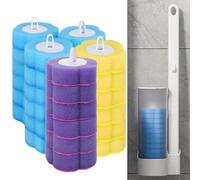 18PCS Disposable Toilet Brush Refills,Toilet Brush Head Replacement, 3 Layer Sponge Refills Head for Bathroom Floor Drain Hand-Washing Basin Toilet Wand(Without handle)