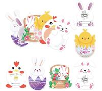 18Pcs Easter Treat Boxes, DIY Easter Candy Cards with Bunny Shape for School Exchange, Happy Easter Gift Boxes, Bunny Ear Gift Boxes for Egg Hunts,Party Favours,Candy & Cookie Gifts