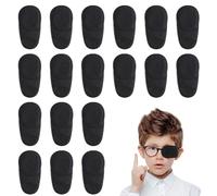 18PCS Eye Patches for Glasses, Medium Glasses Eye Patch Reusable Non-Woven Fabric Eye Patch to Cover Left Right Eye, Eyepatch Improve Amblyopia Strabismus for Lazy Eye for Kids Adults (Black)