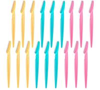 18Pcs Eyebrow Razor Multipurpose Exfoliating Dermaplaning Tool Trimming and Shaving Grooming Eyebrow Face Razor and Eyebrow Shaper for Women 3 Colors
