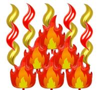 18Pcs Fire Balloons and Flame Balloons Aluminum Foil Fire Decorations, Fire Truck Birthday Party Supplies Firefighter Birthday Decorations Kids' Party Balloons for Campfire Hunting Decor
