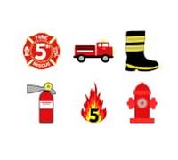 18PCS Fireman 5th Birthday Cupcake Toppers - Fire Hydrant & Flame Cake Decor - Firehouse Rescue Themed Party Future Firefighter Birthday Party Decorations for Boys Girls (5th)