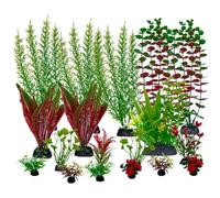 18Pcs Fish Tank Artificial Plastic Plants Decorations,Large Aquarium Decor Betta Accessories,Fish Tank Ornamen Bowl