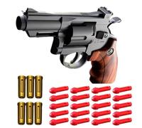 18pcs Foam Gun Set, Revolver Gifts Pistol, Comes with Soft Bullets and Shells, Safe Realistic Foam Gun Model Revolver, suitable as a birthday gift for Teenagers (Wood grain)