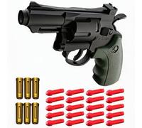 18pcs Foam Toy Gun Set, Revolver Toy Pistol, Comes with Soft Bullets and Shells, Safe Realistic Foam Gun Model Revolver, suitable as a birthday gift for boys(Dark green)
